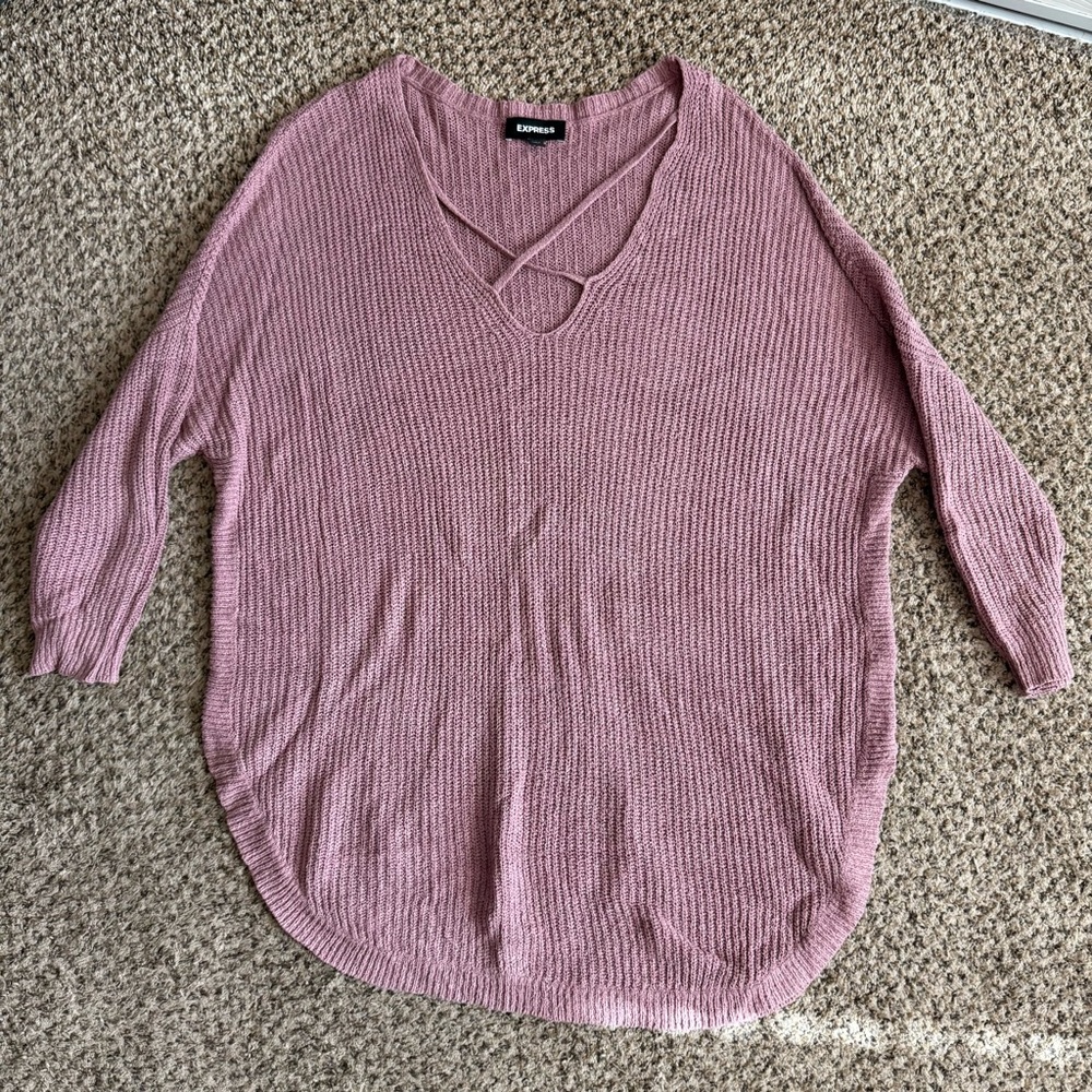 Express - Women's Tunic Sweater - Pink - Size L
